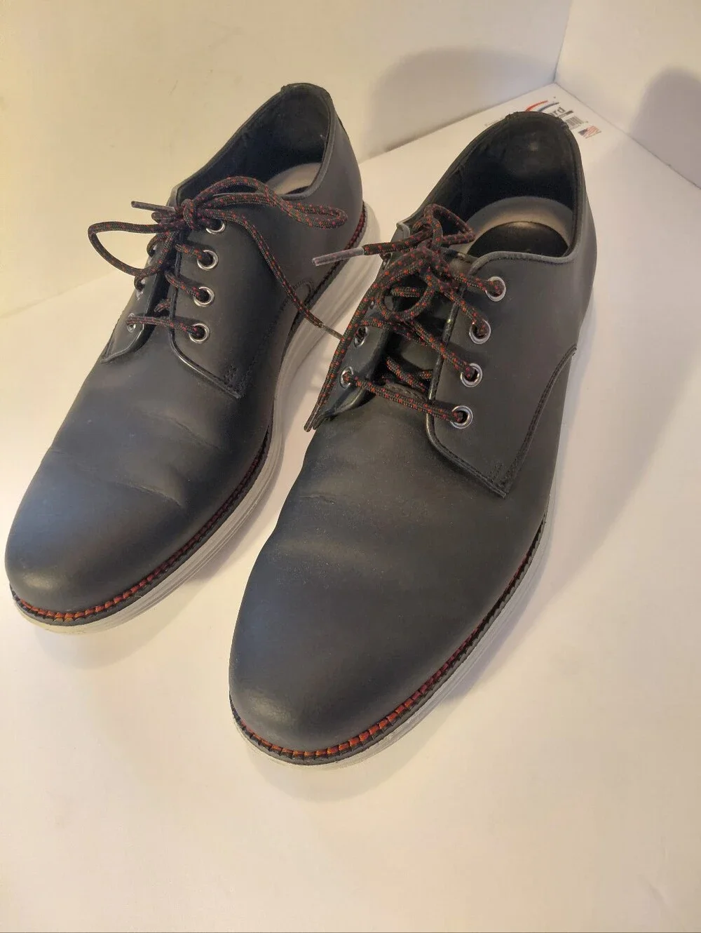 Cole Haan Black Grand OS Derby Shoes with Contrast Stitching
